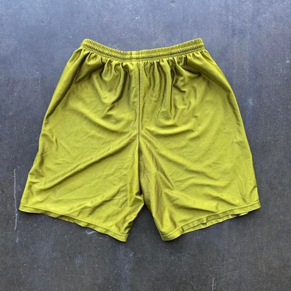 Vintage 90s Nike Green Basketball Shorts Silky Polyester Size Large - Picture 4 of 6